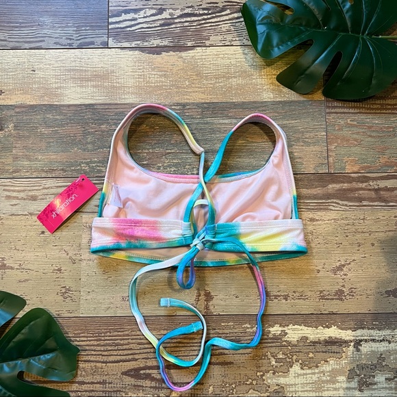 Shimmer Pastel Rainbow Print Bikini Top | Xhilaration - Picture 2 of 3